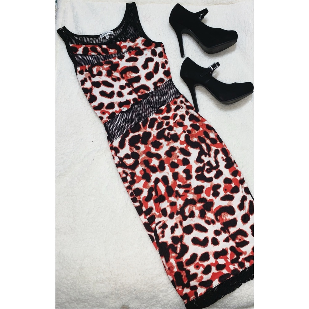 Charlotte Russe Pink Leopard Print Dress SIZE XS